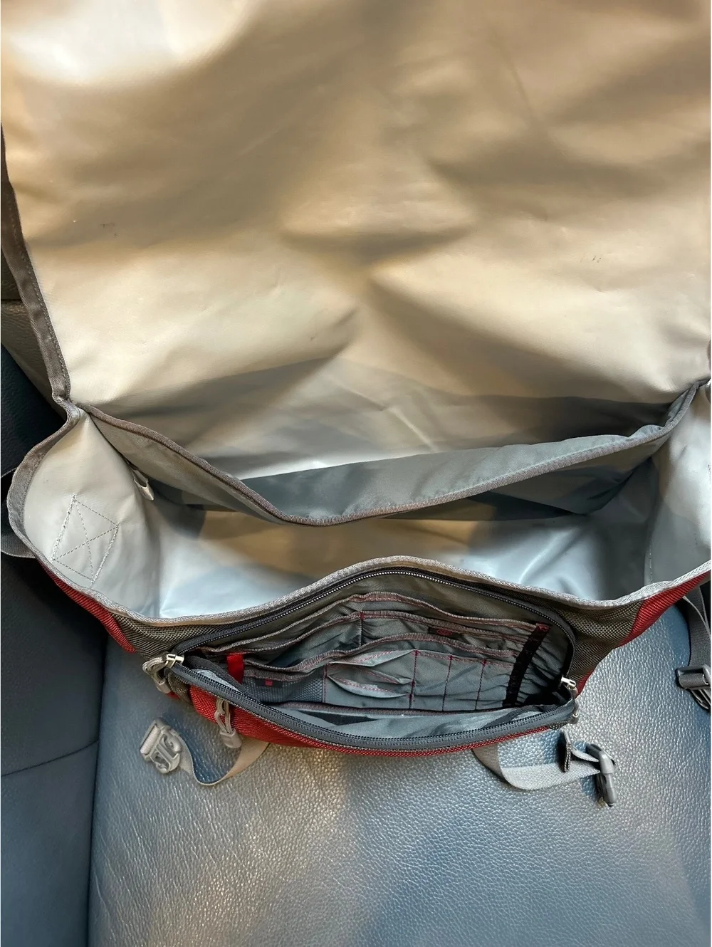 The North Face Red and Gray Messenger Bag